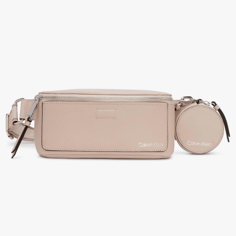 Calvin Klein Women's Millie Novelty Fanny Belt Bag Mushroom /Tan -AUTHENTIC NWT-